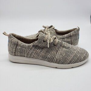 TOMS Del Rey Shoe Womens US 12 Oxford lace up tan multicolor canvas rubber